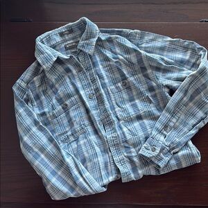 Eddie Bauer Blue Plaid Long-Sleeve Men’s Shirt